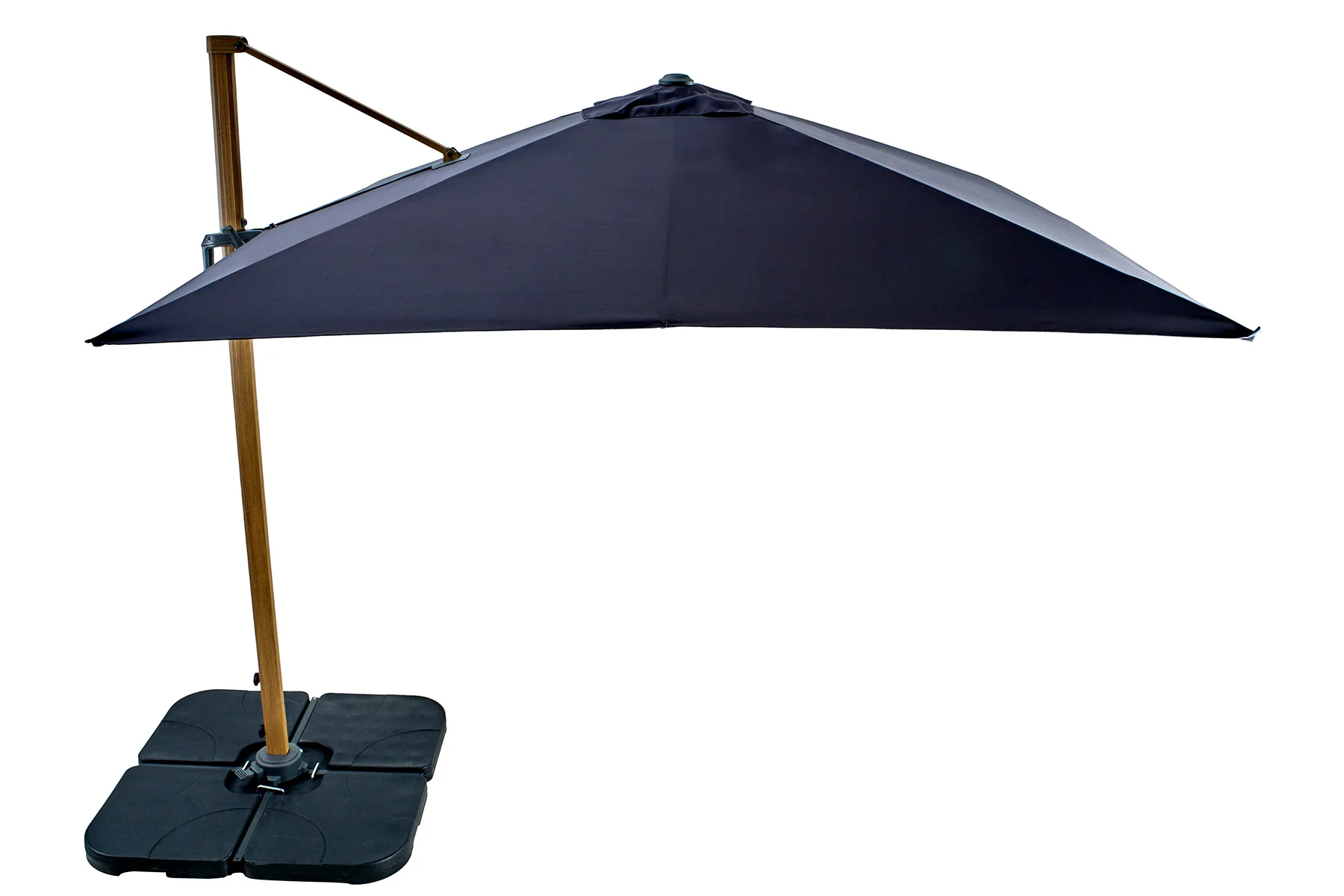 Aegean 2.5m Square Cantilever Parasol in Dark Grey with Base | Hartman - Image 4