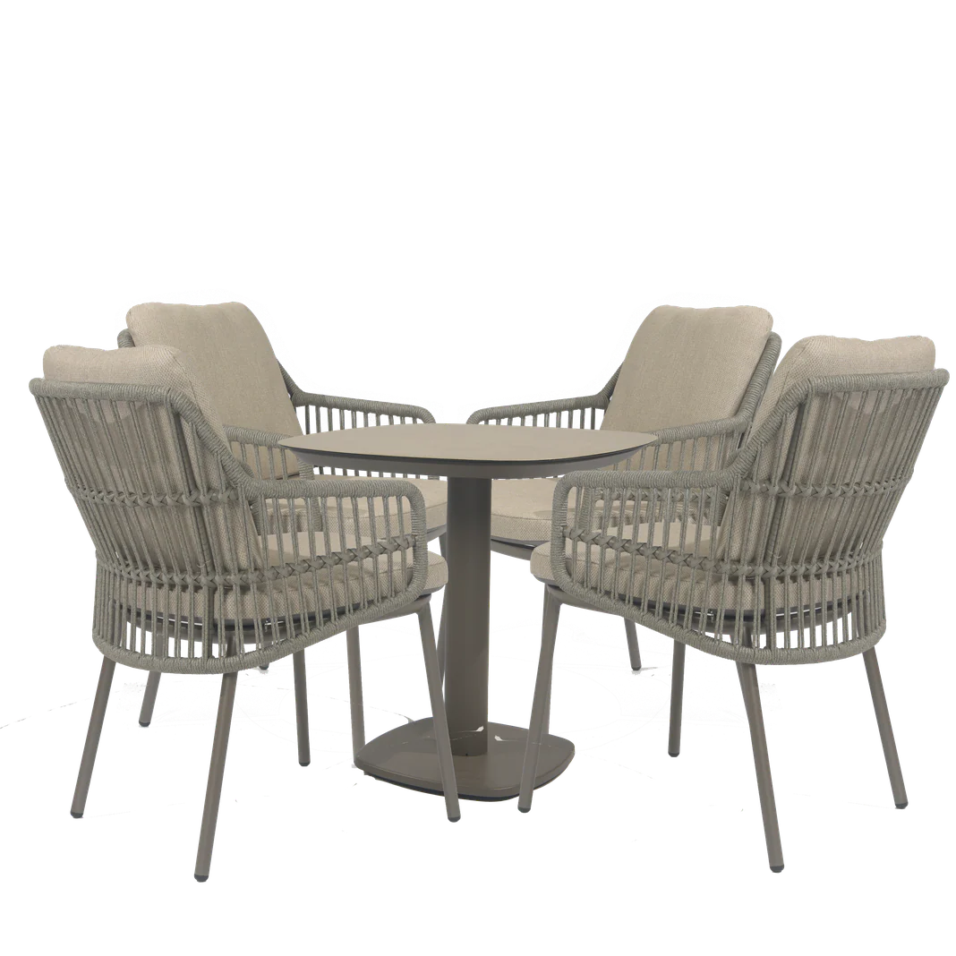 Alicante 4 Seat Dining Set with Manolo Table in Terre | 4 Seasons Outdoor - Image 2