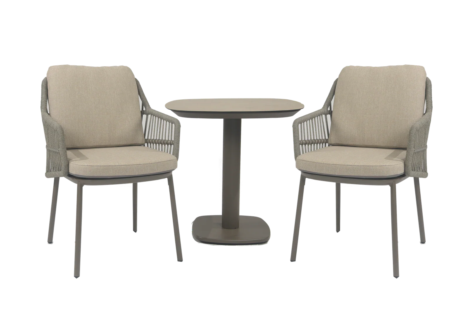 Alicante Bistro Set with Manolo Table in Terre | 4 Seasons Outdoor - Image 2