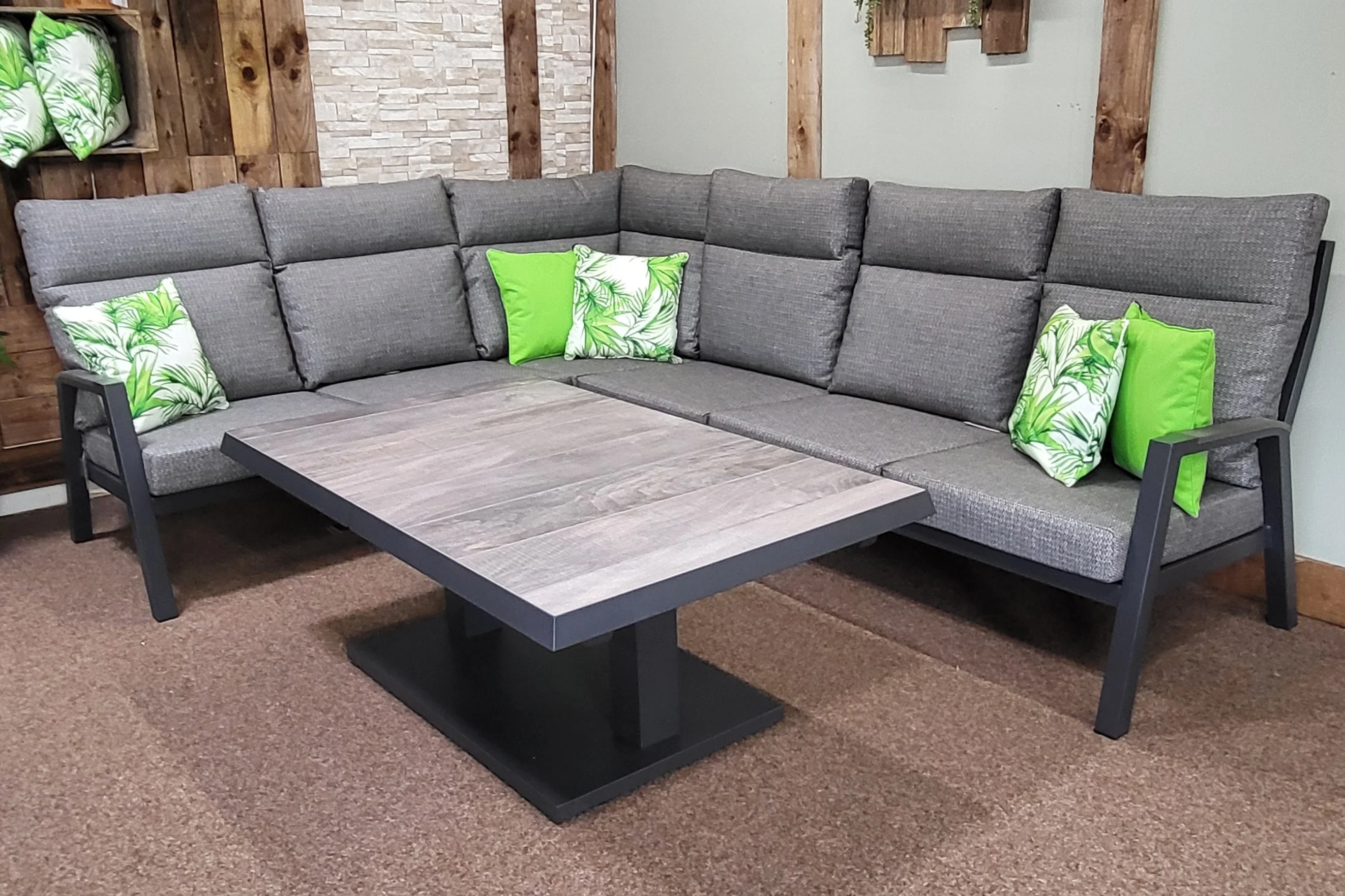 Atlas High Backed Outdoor Corner with Extending and Raising Table | Vila - Image 3