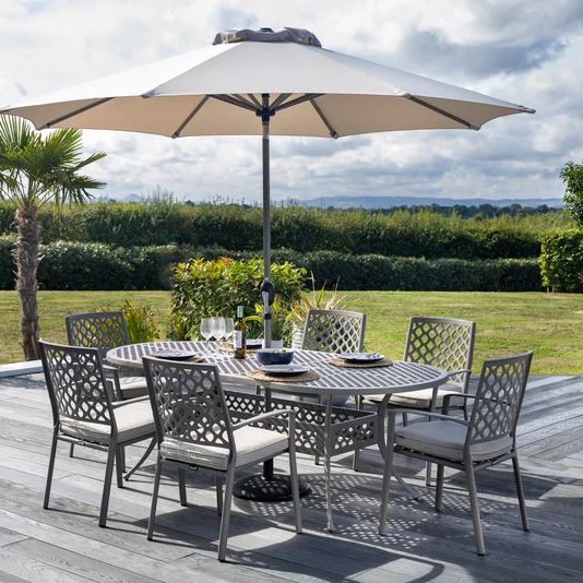 Avebury Outdoor 6 Seat Oval Dining Set | Hartman - Image 4
