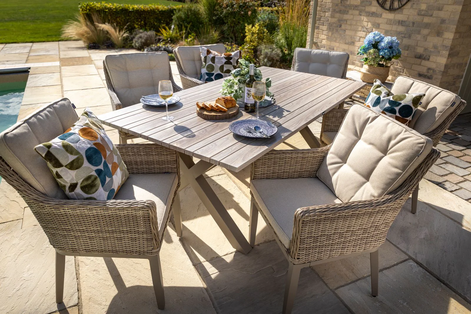 Arley Outdoor 6 Seat Rectangular Dining Set | Hartman - Image 2