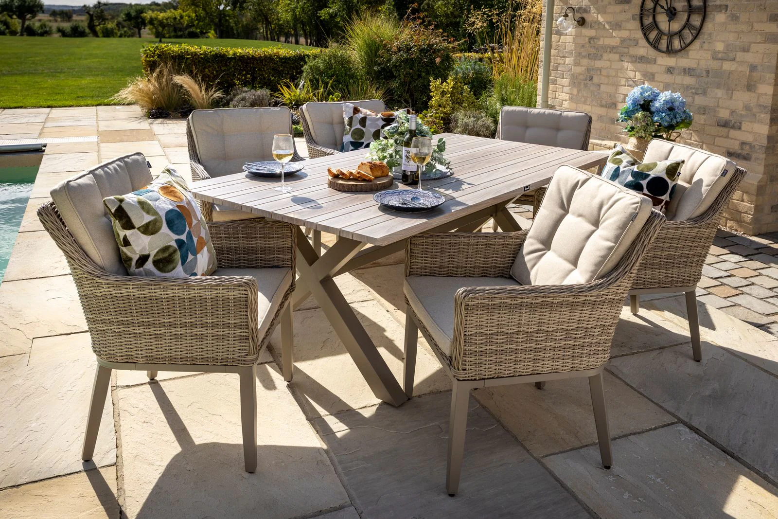 Arley Outdoor 6 Seat Rectangular Dining Set | Hartman - Image 3
