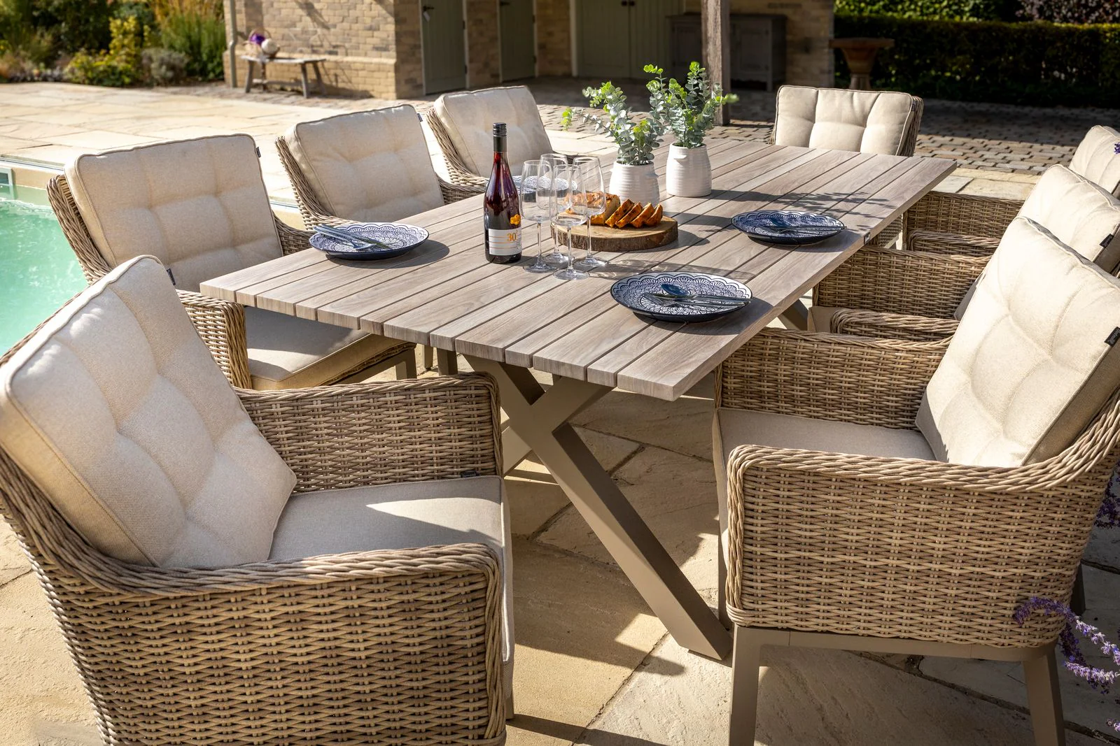 Arley Outdoor 8 Seat Rectangular Dining Set | Hartman - Image 4