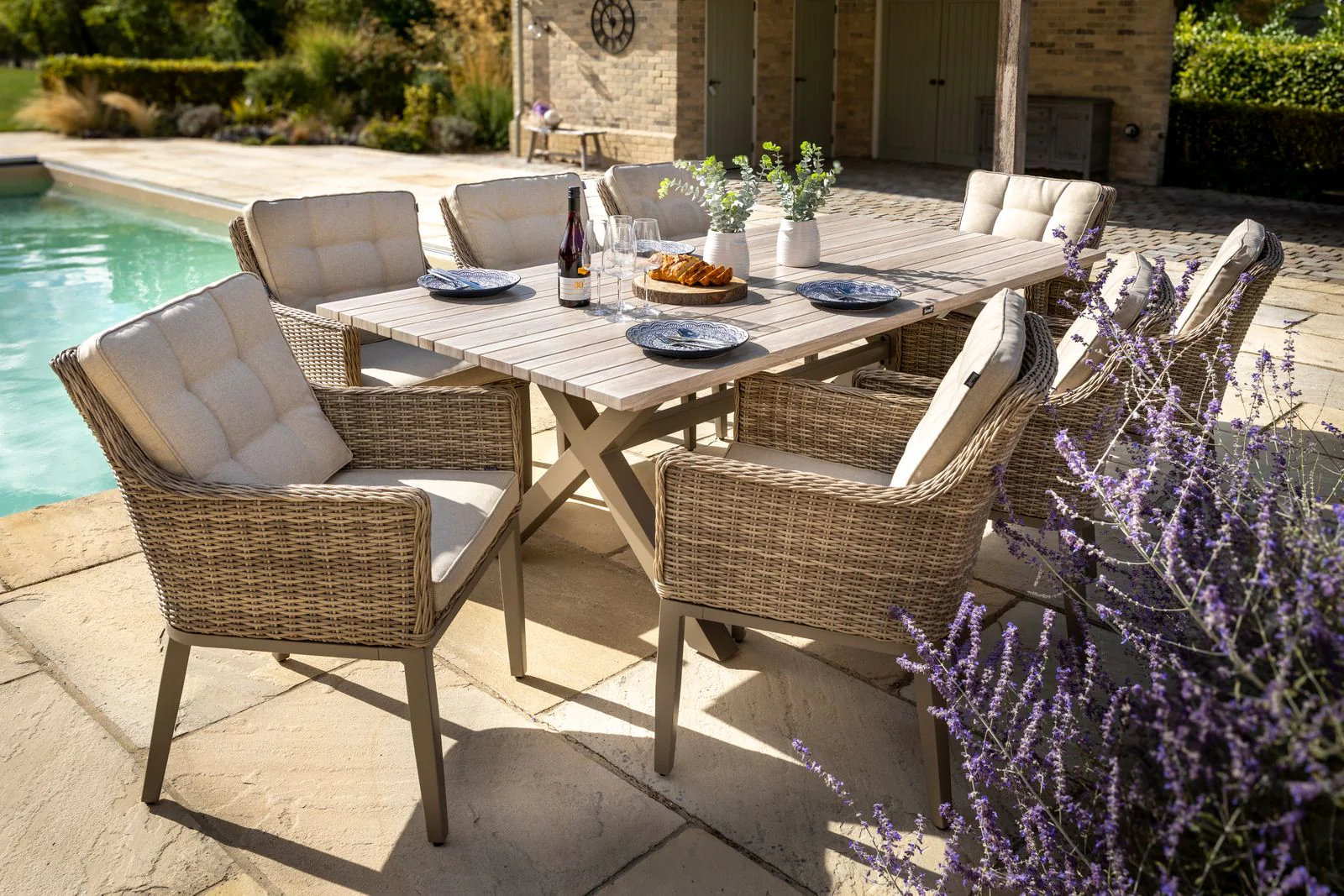 Arley Outdoor 8 Seat Rectangular Dining Set | Hartman - Image 5
