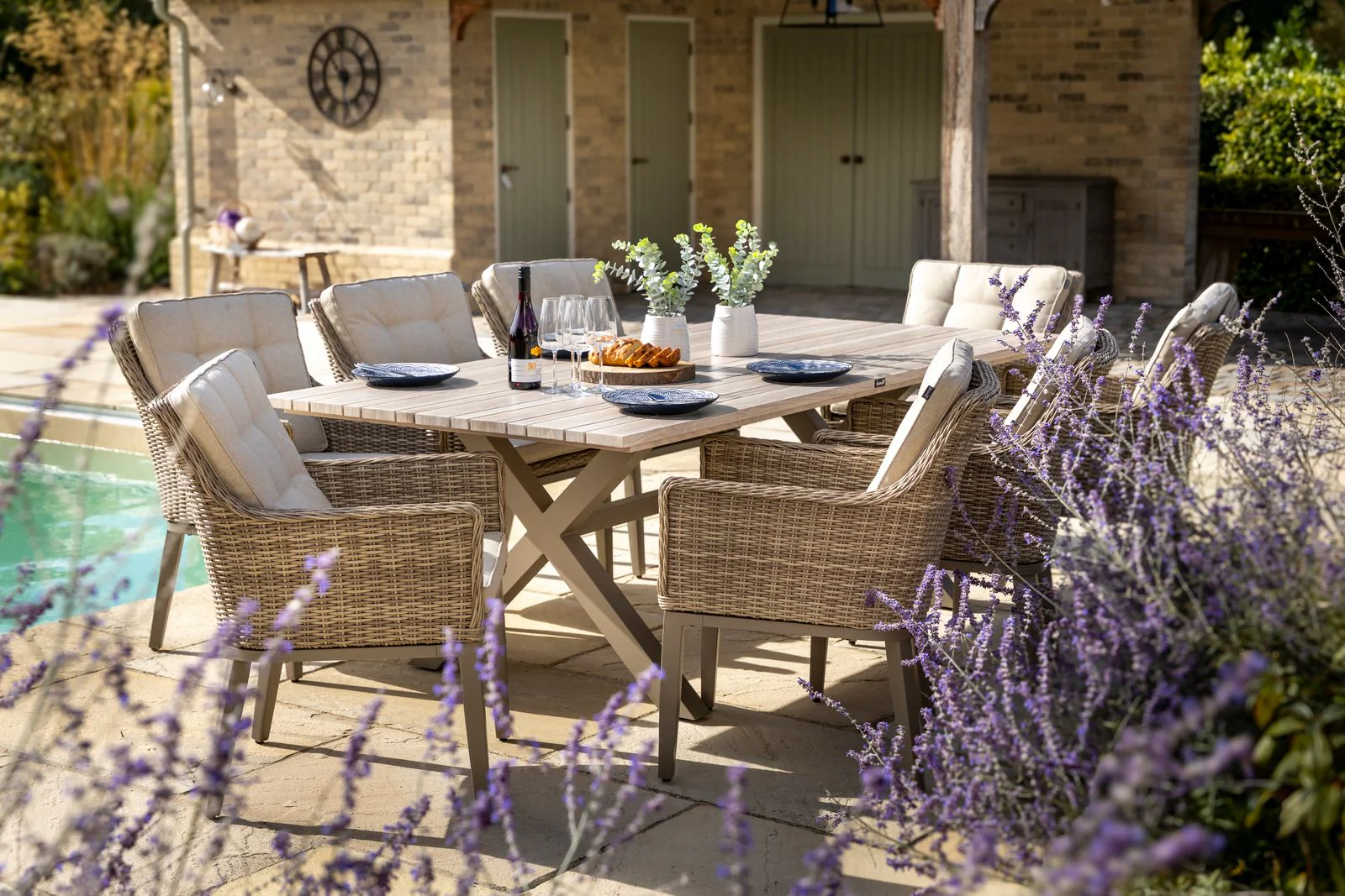 Arley Outdoor 8 Seat Rectangular Dining Set | Hartman - Image 6