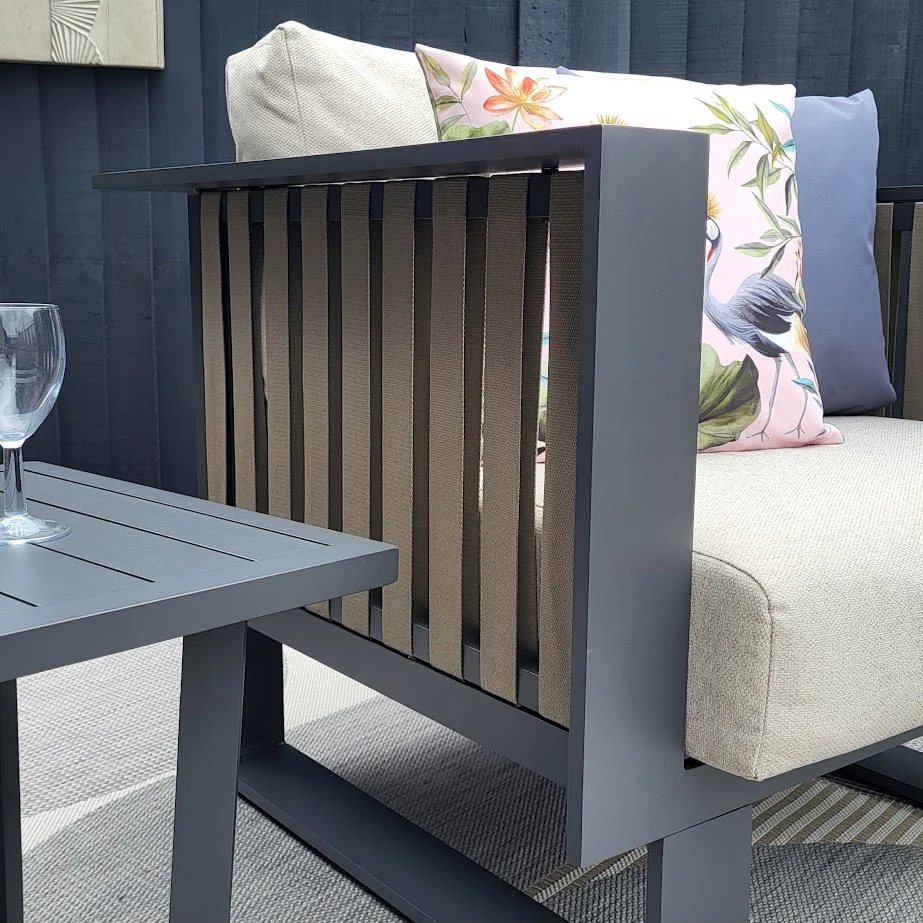 Bologna Outdoor Bistro Set With Ivy Side Table | Garden Impressions - Image 5