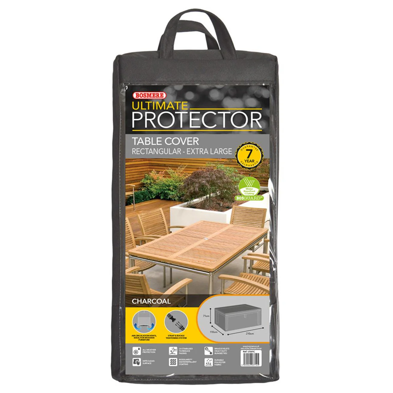 Bosmere Ultimate Protector Outdoor Furniture Cover for Extra Large Table 110cm x 210cm