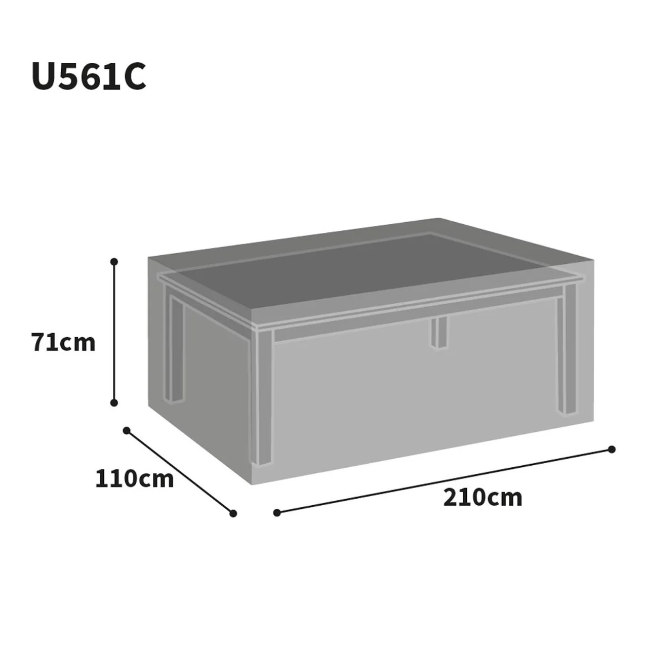 Bosmere Ultimate Protector Outdoor Furniture Cover for Extra Large Table 110cm x 210cm - Image 2