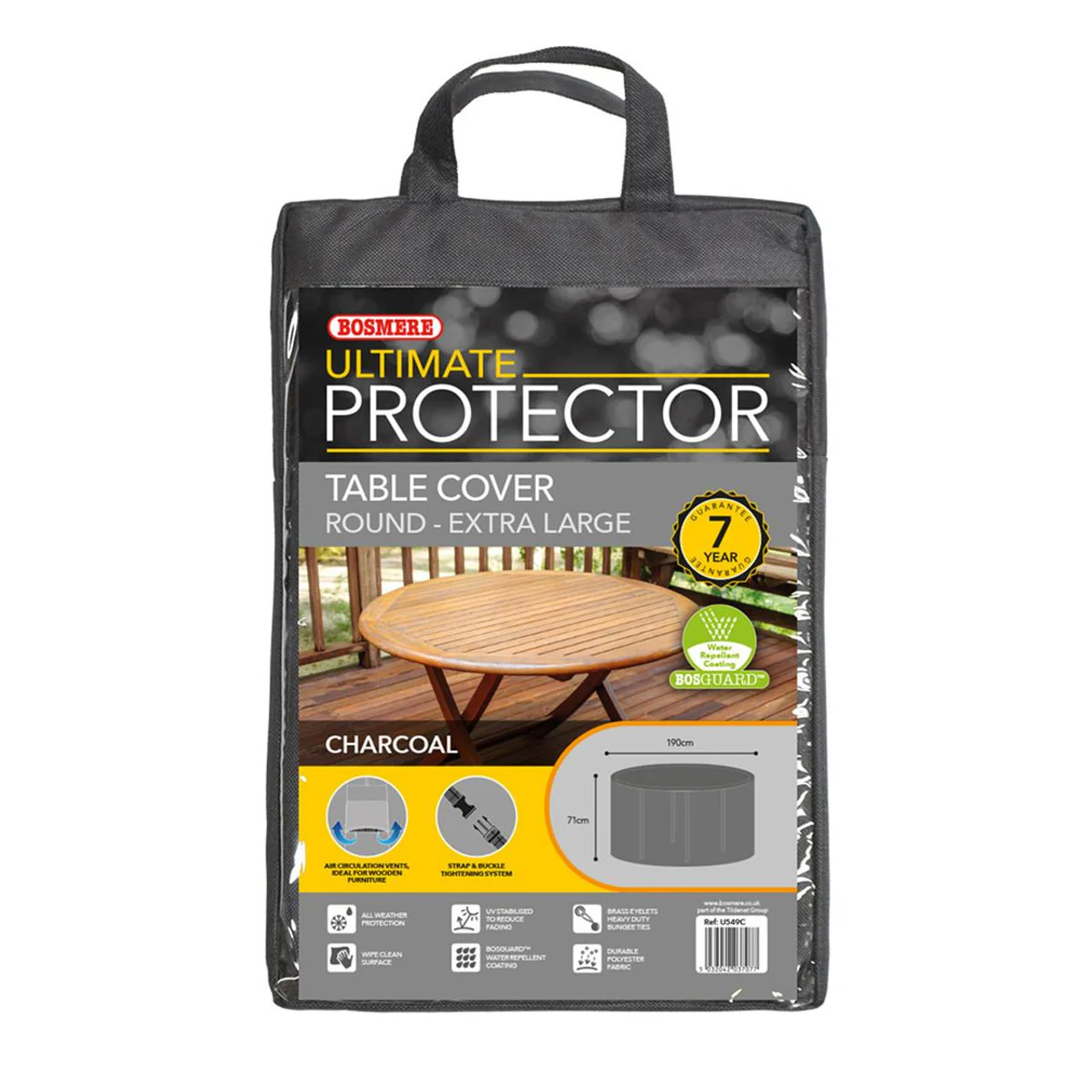 Bosmere Ultimate Protector Outdoor Furniture Cover for Extra Large Round Table 190cm x 71cm High