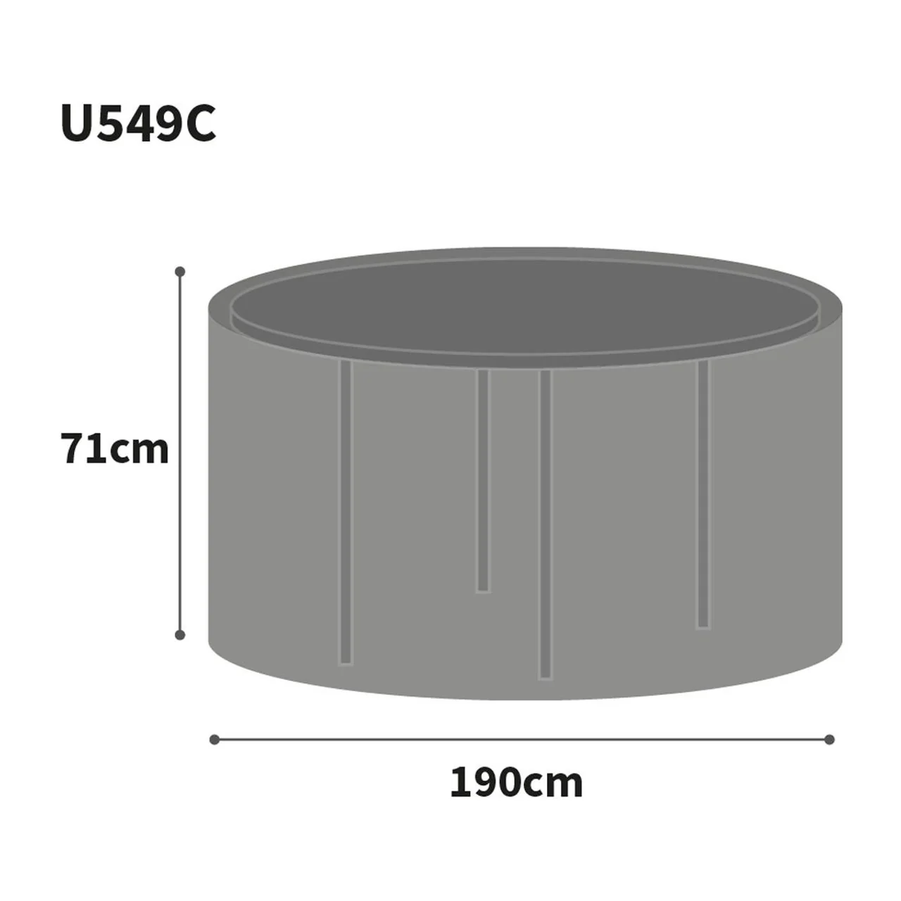 Bosmere Ultimate Protector Outdoor Furniture Cover for Extra Large Round Table 190cm x 71cm High - Image 2