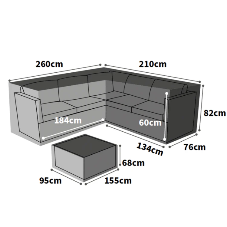 Bosmere Ultimate Protector Outdoor Furniture Cover For L Shaped Corner- Left Side Long 260cm x 210cm - Image 2