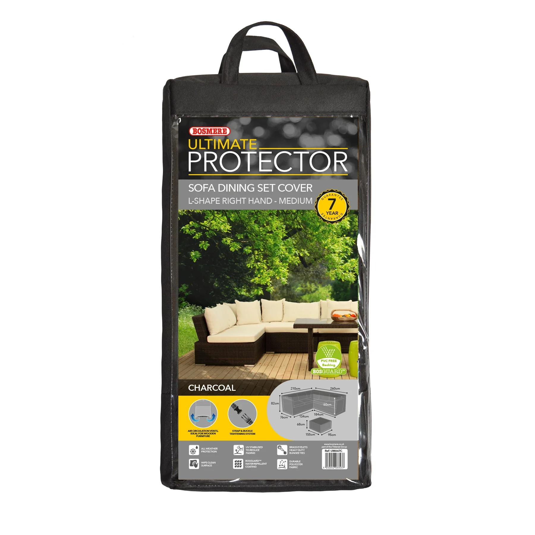 Bosmere Ultimate Protector Outdoor Furniture Cover For L Shaped Corner- Right Side Long 210cm x 260cm
