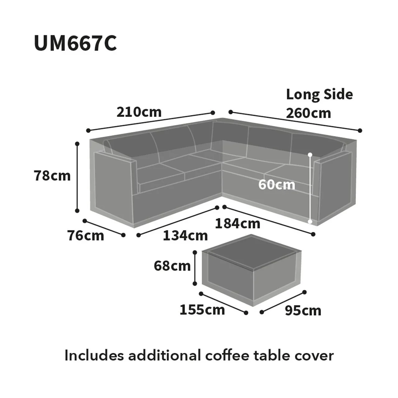 Bosmere Ultimate Protector Outdoor Furniture Cover For L Shaped Corner- Right Side Long 210cm x 260cm - Image 2