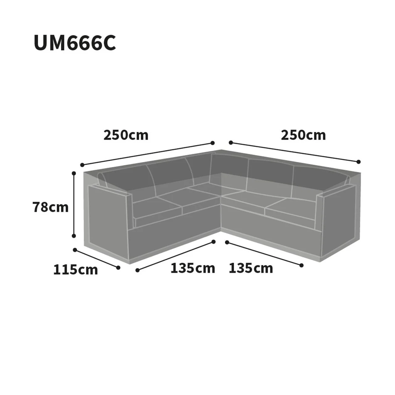 Bosmere Ultimate Protector Outdoor Furniture Cover For L Shaped Sofa 250cm x 250cm - Image 2