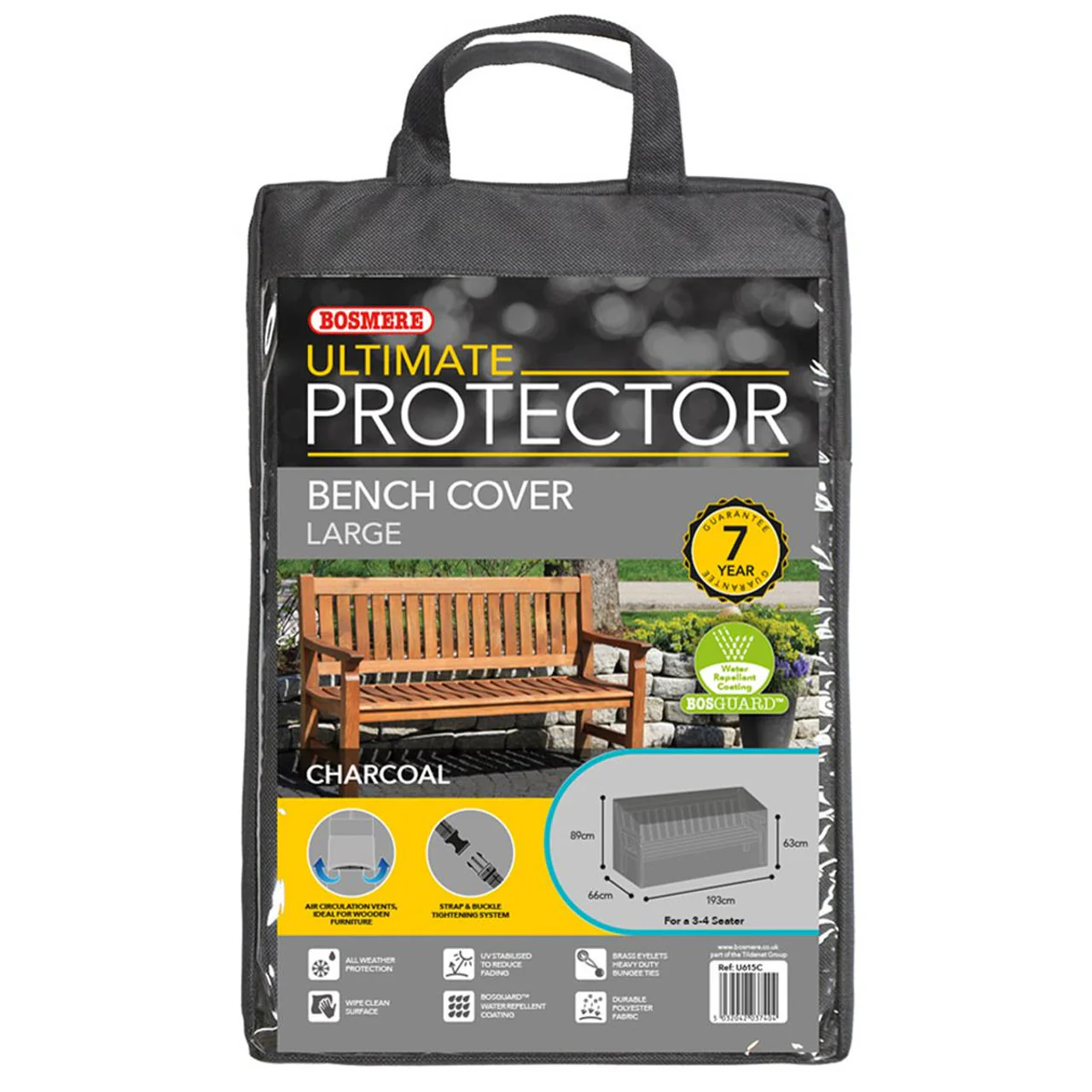 Bosmere Ultimate Protector Outdoor Furniture Cover For Large Bench/Bistro Set W193cm x D66cm x H89cm