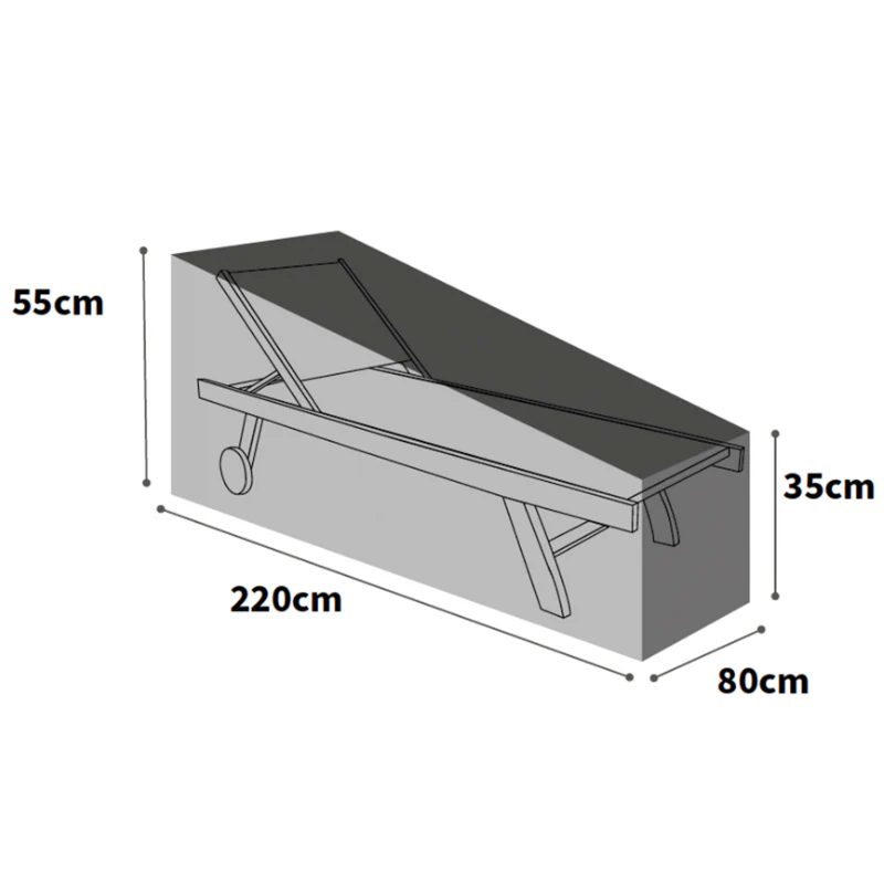 Bosmere Ultimate Protector Outdoor Furniture Cover For Large Sunlounger - 220cm x 80cm x H55cm - Image 2