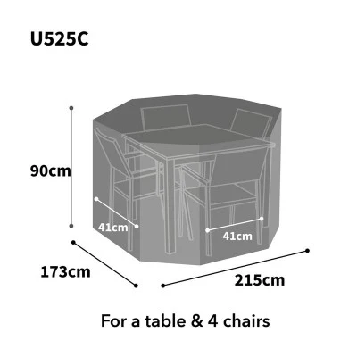 Bosmere Ultimate Protector Outdoor Furniture Cover for Small Rectangle Dining Set - 215cm x 173cm x 90cm - Image 2