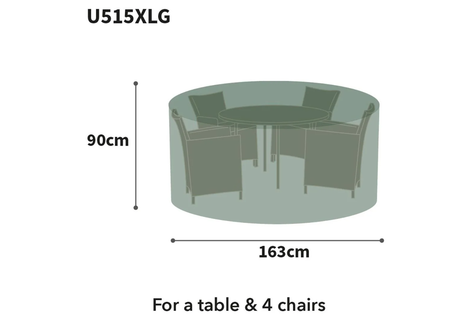 Bosmere Ultimate Protector Outdoor Furniture Cover for Small Round Dining 163cm - Image 2