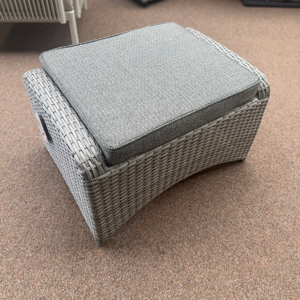 Bowness Outdoor Ottoman in Grey | Vila