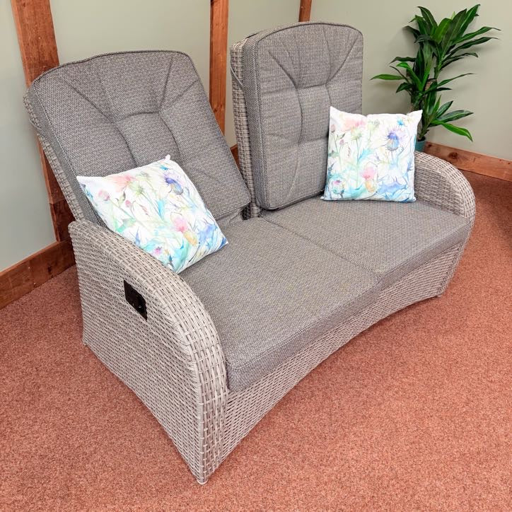 Bowness Outdoor Reclining 2 Seat Sofa in Grey | Vila - Image 3