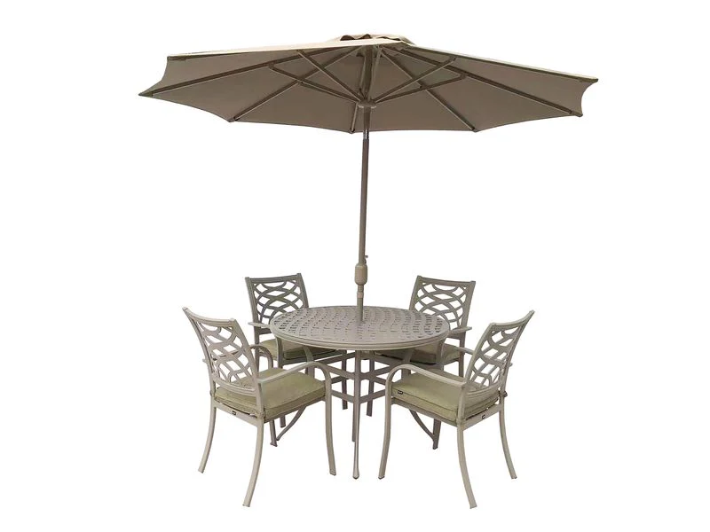 Buxton Outdoor Cast Aluminium 4 Seat Round Dining Set | Hartman - Image 2