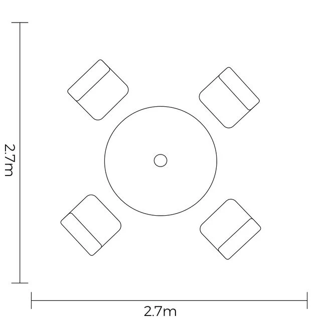 Buxton Outdoor Cast Aluminium 4 Seat Round Dining Set | Hartman - Image 3