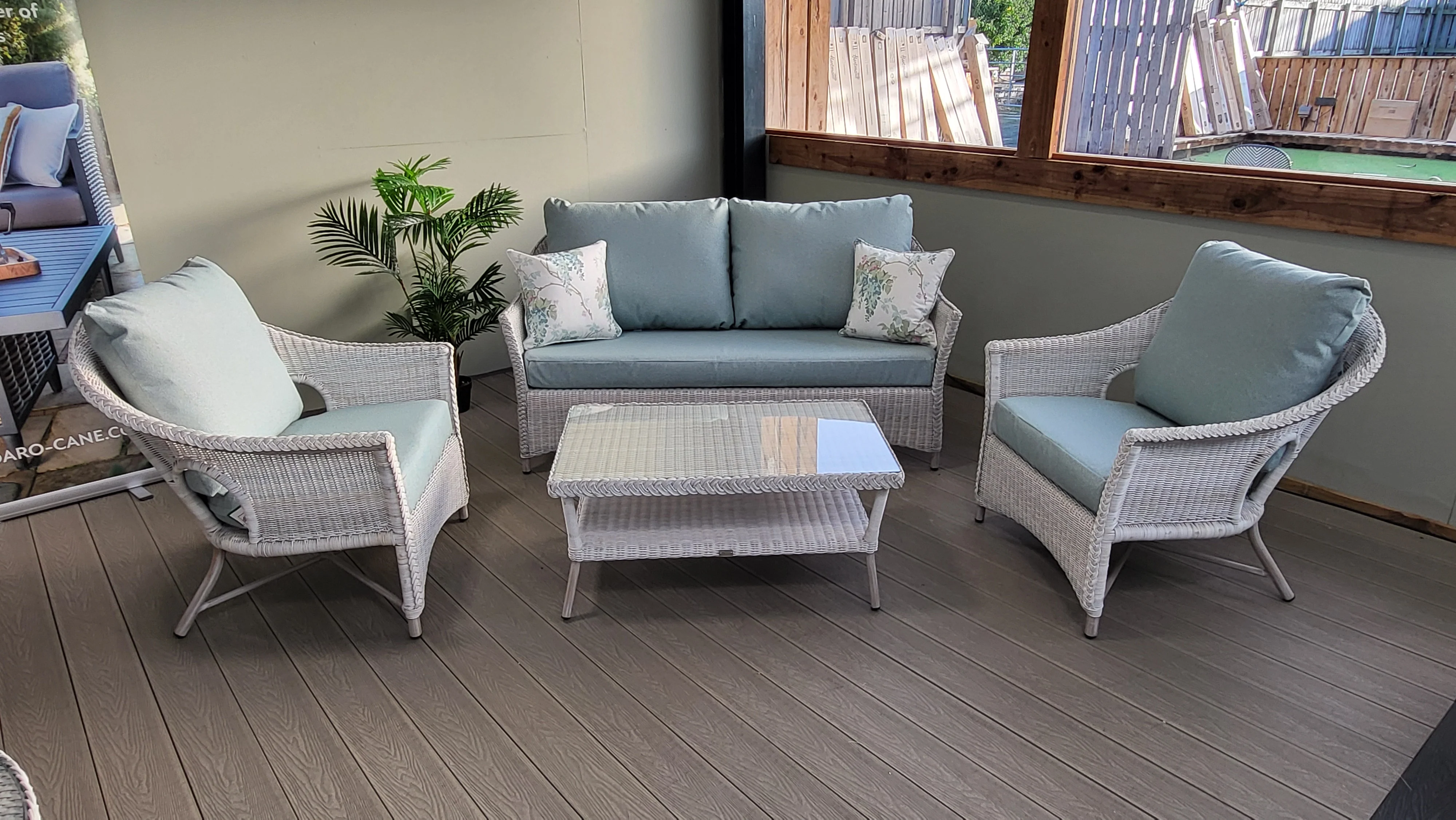 Cebu Outdoor Lounge Seating Cushions Alora Duck Egg | Daro - Image 3