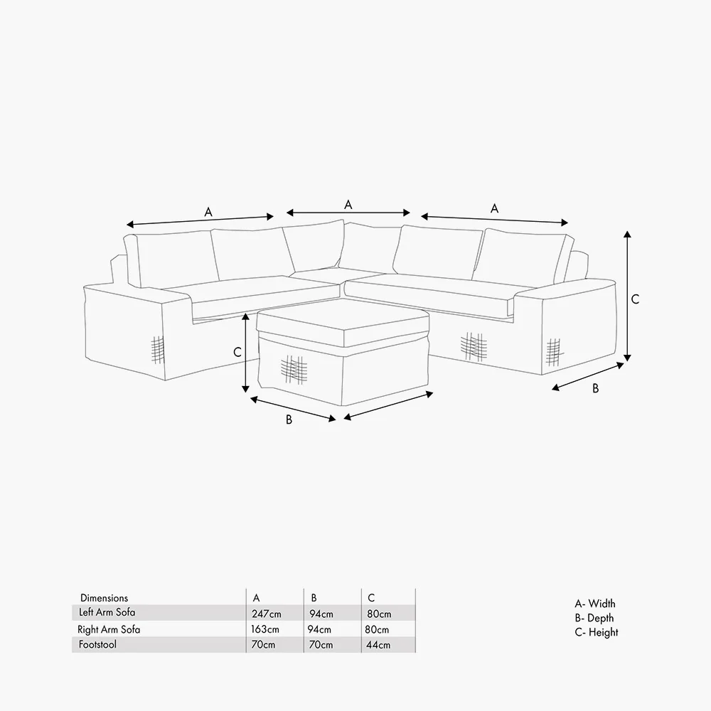EX-DISPLAY Como Natural Antique Outdoor Corner Seating Set | Pacific Lifestyle - Image 11