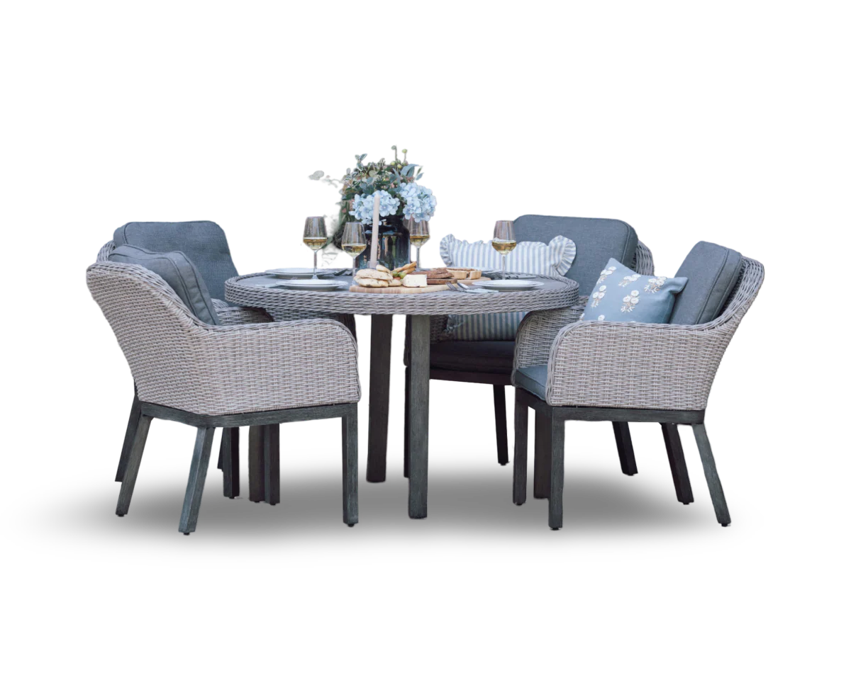 Coniston 4 Seat Dining Set in Grey | Vila - Image 5