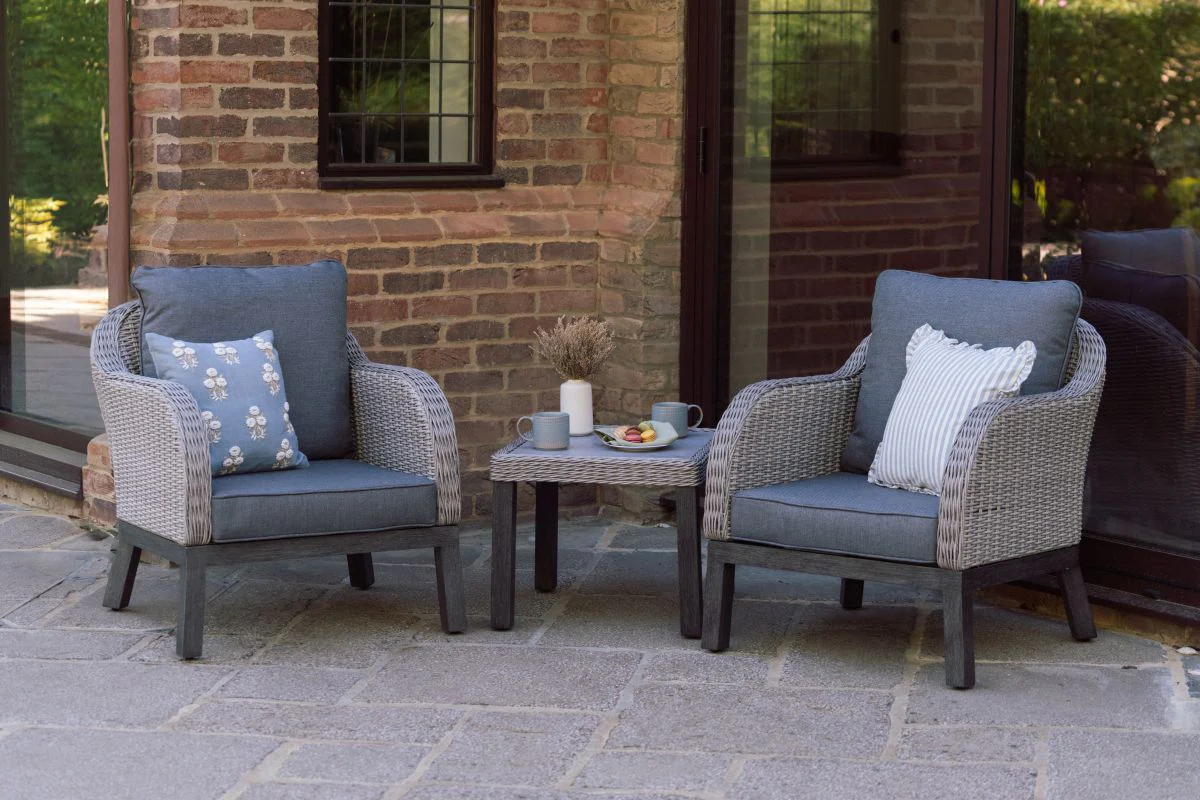 Coniston Bistro Set in Grey | Vila - Image 4