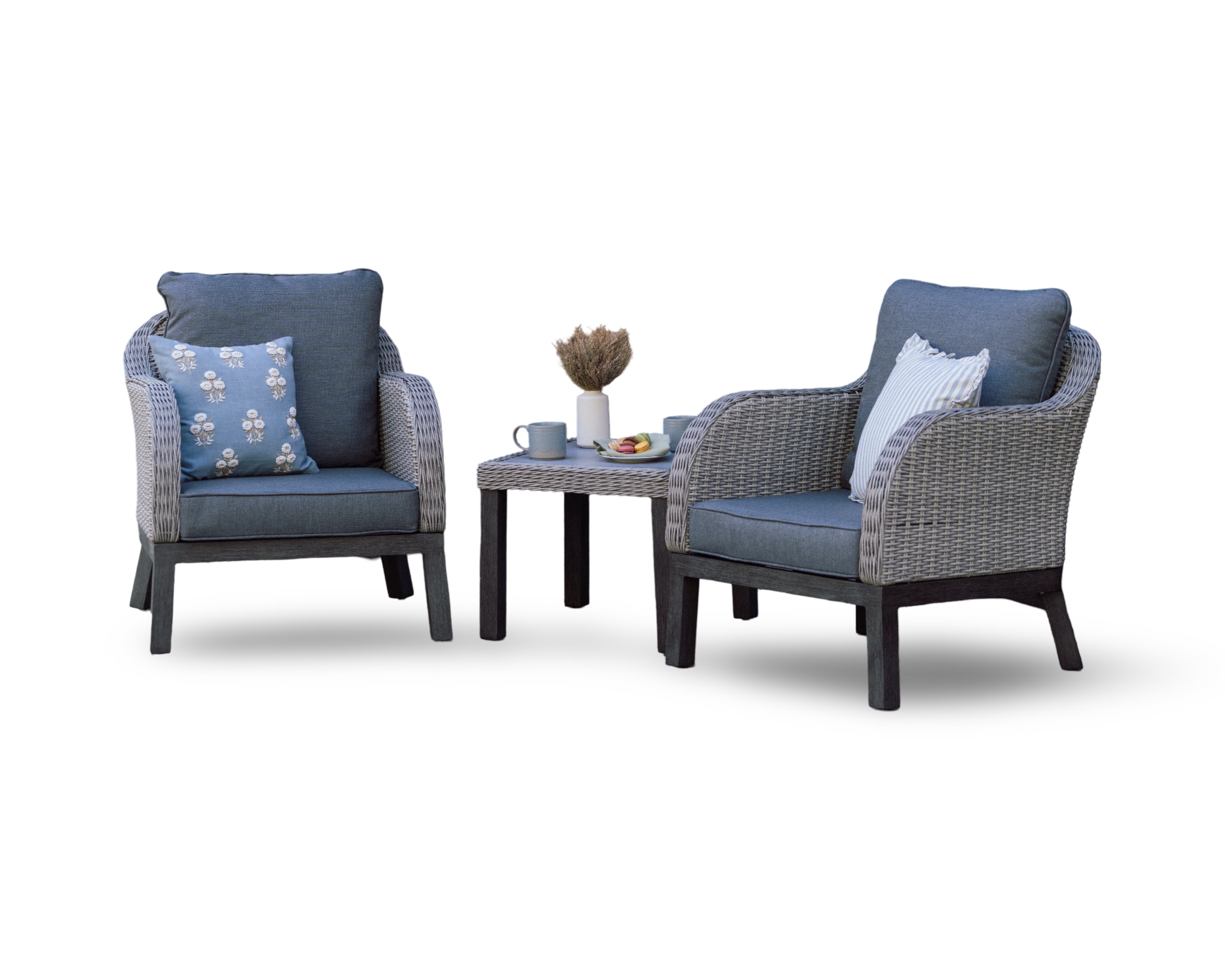 Coniston Bistro Set in Grey | Vila - Image 5