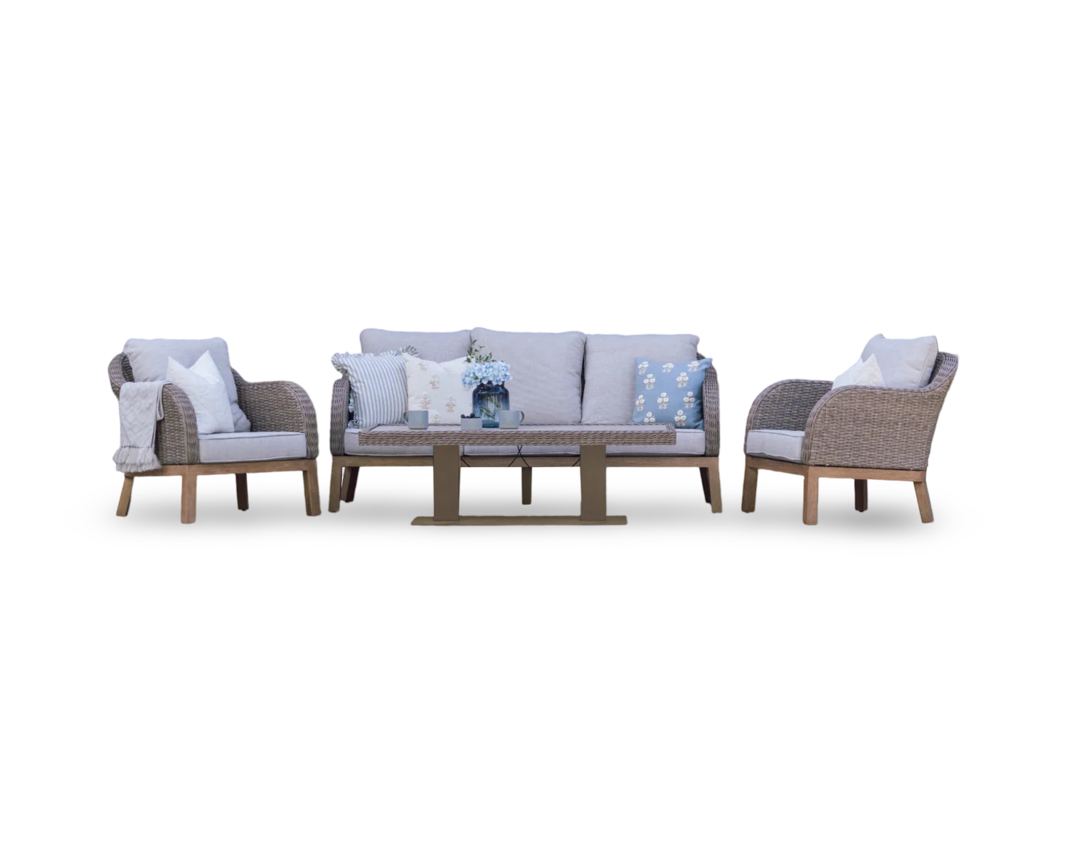 Coniston Outdoor Lounge Set in Natural | Vila - Image 4