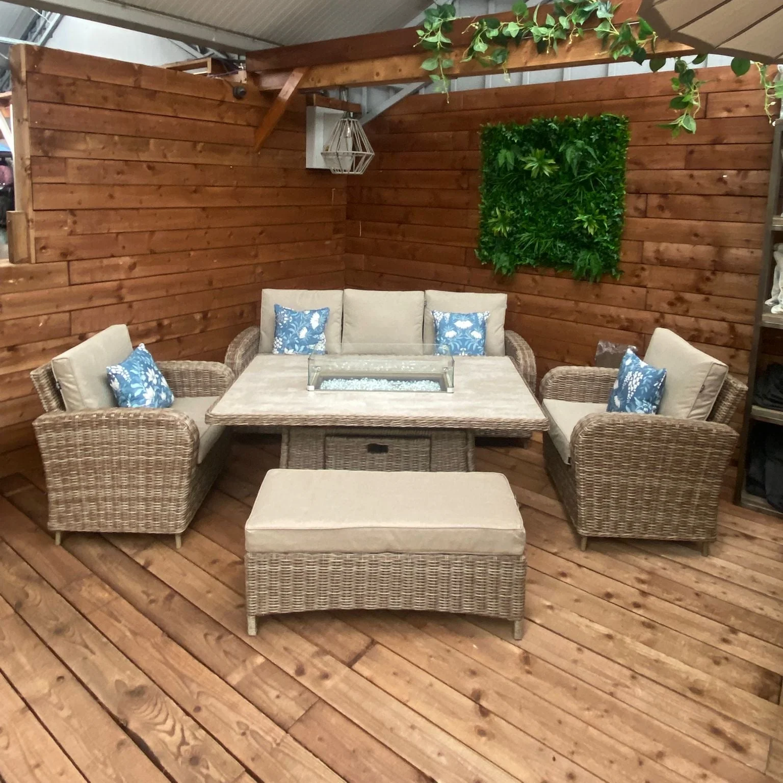 Cotswold Outdoor Lounge Set with Firepit in Heather Beige | Harbo - Image 8