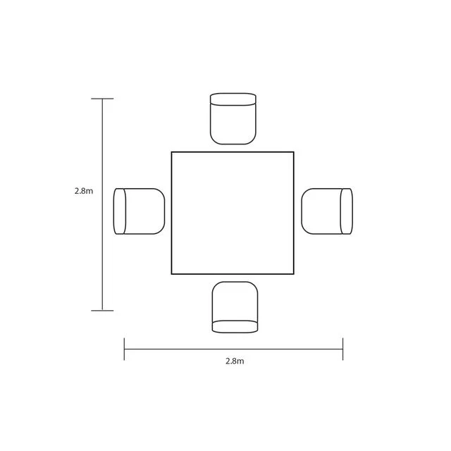 Eden Outdoor 4 Seat Dining Set | Hartman - Image 3