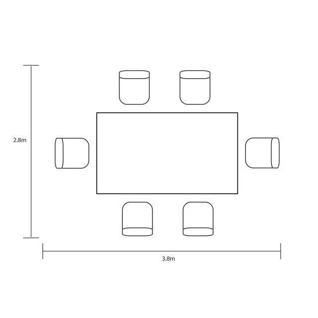 Eden Outdoor 6 Seat Dining Set | Hartman - Image 6