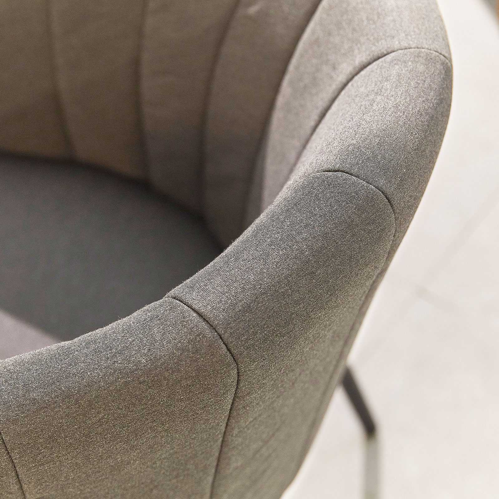 Edge Outdoor Fabric Dining Chairs, Set of 2 in Light Grey | Nova - Image 3