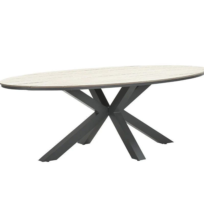 Edison Outdoor Oval Dining Table 220 - In Natural | Garden Impressions