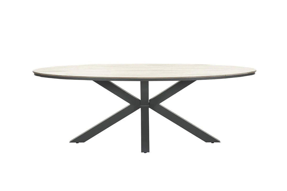 Edison Outdoor Oval Dining Table 220 - In Natural | Garden Impressions - Image 3
