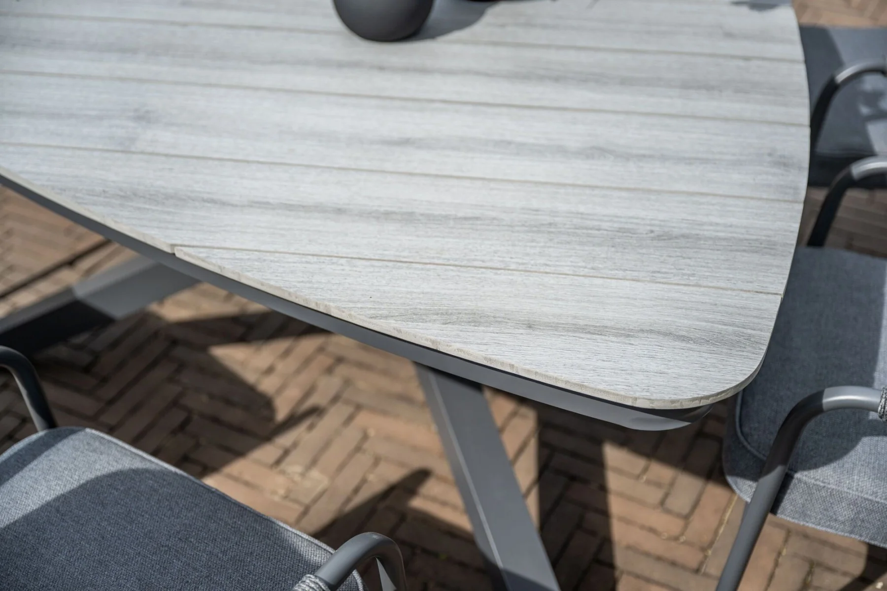 Edison Triangle Dining Table 170cm - Grey | Garden Impressions - Image 2