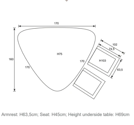 Edison 6 Seat Triangle Dining Set with Biola Chairs | Garden Impressions - Image 7