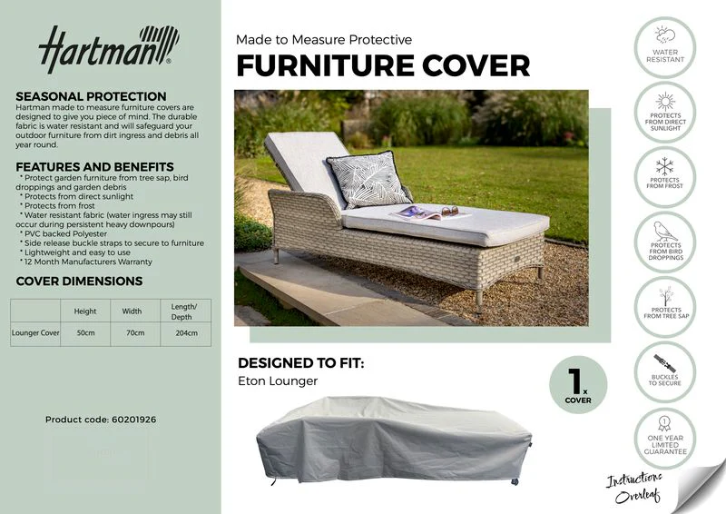Eton Outdoor Sun lounger Cover | Hartman - Image 2