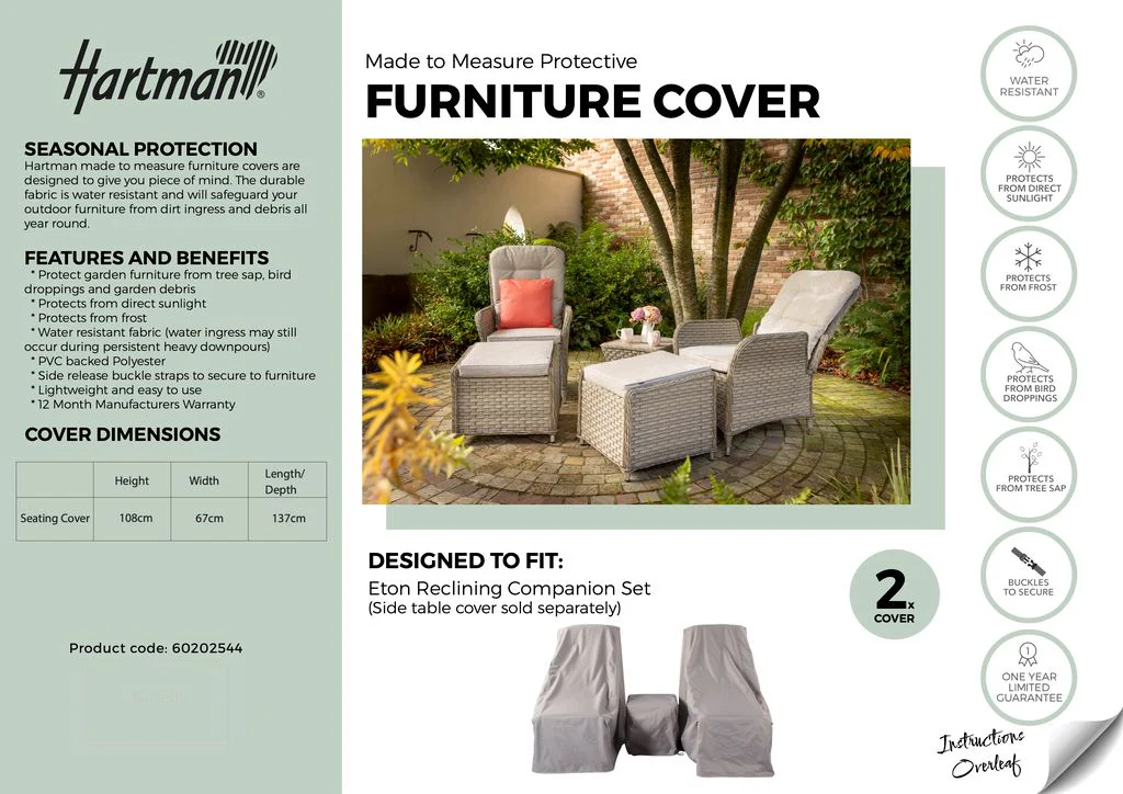 Eton Reclining Companion Set Outdoor Cover | Hartman - Image 2