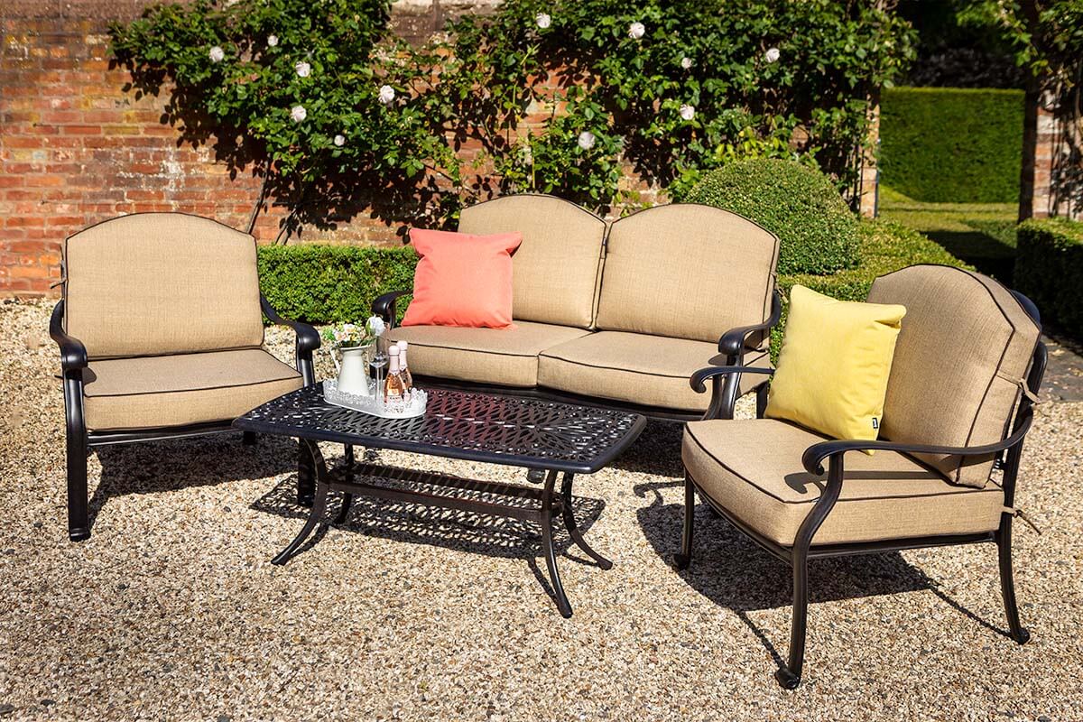 EX-DISPLAY Outdoor Lounge with Coffee Table in Cast Aluminium - Amalfi By Hartman - Image 5