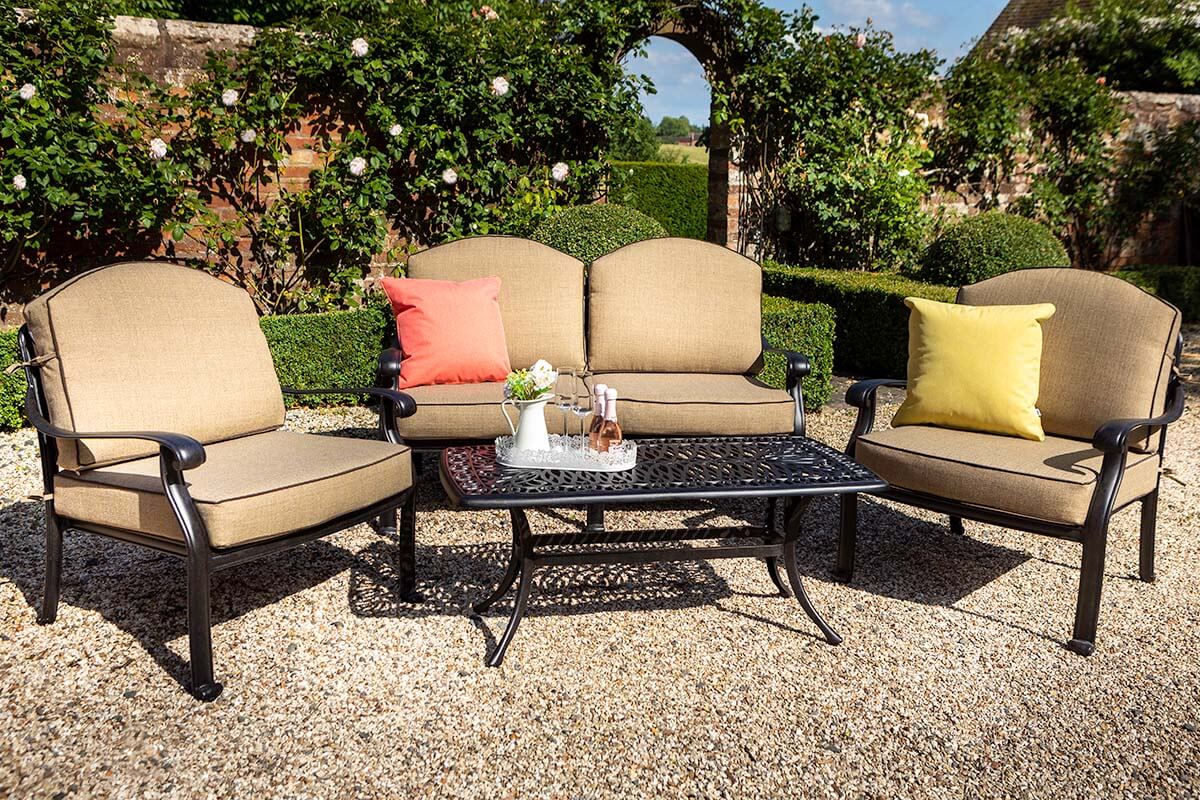 EX-DISPLAY Outdoor Lounge with Coffee Table in Cast Aluminium - Amalfi By Hartman - Image 7