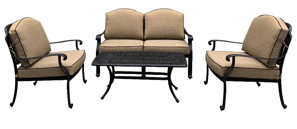 EX-DISPLAY Outdoor Lounge with Coffee Table in Cast Aluminium - Amalfi By Hartman - Image 9