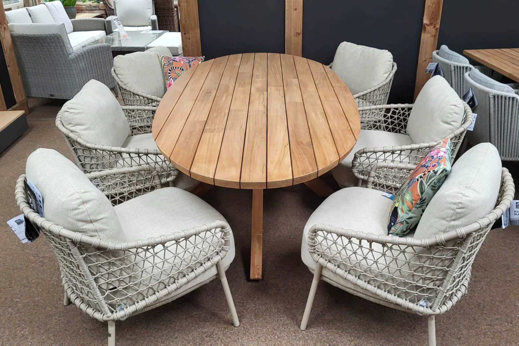 Sardinia 6 Seat Outdoor Dining Set with Prado Table | 4 Seasons Outdoor - Image 2