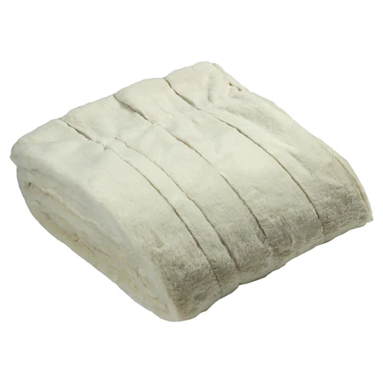 Garden Furniture Accessories - Empress Faux Fur Throw - Cream - Image 2