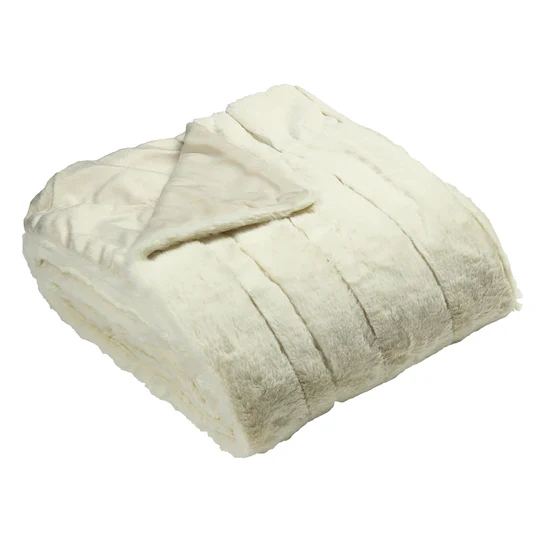 Garden Furniture Accessories - Empress Faux Fur Throw - Cream - Image 3