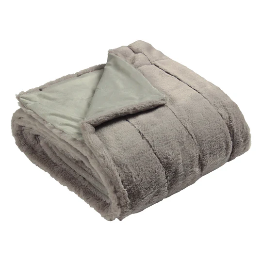 Garden Furniture Accessories - Empress Faux Fur Throw - Grey - Image 2